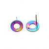 Rainbow Color 304 Stainless Steel Stud Earring Findings STAS-N098-019-5