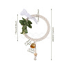 Cotton Rope & Wood Beads Knitting Wind Chime Pendant CF-TAC0001-08-3