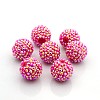 Chunky Resin Rhinestone Bubblegum Ball Beads RESI-S253-22mm-GAB3-1