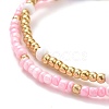 2Pcs 2 Style Glass Seed Stretch Beaded Bracelets Set BJEW-JB07666-6