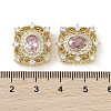 Brass Micro Pave Cubic Zirconia Beads KK-G491-36G-02-3