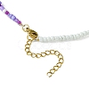 3Pcs 3 Style Alloy Enamel Pendant Necklaces Set with Glass Seed Beaded Chains NJEW-JN04457-5
