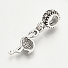 Alloy Rhinestone European Dangle Charms MPDL-Q208-091B-2