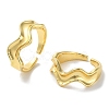 Brass Open Cuff Rings for Women RJEW-E292-27G-1