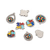 12Pcs 6 Style Zinc Alloy Enamel Pendants FIND-TA0001-63-3