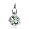 Silver Color Plated Brass Hollow Round Cage Pendants KK-J232-03S-1