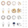   8Pairs 8 Style Half Round & Round & Twist Brass Clip-on Earrings with Plastic Pearl EJEW-PH0001-09-1-1