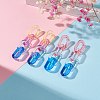 2Pair 2 Color Candy Color Acrylic Cable Chain Tassel Dangle Stud Earrings for Women EJEW-JE04769-2