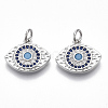 Brass Micro Pave Cubic Zirconia Charms KK-S356-022P-NF-1