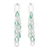 Acrylic Curb Chain Tassel Dangle Stud Earrings for Women EJEW-JE04767-03-4