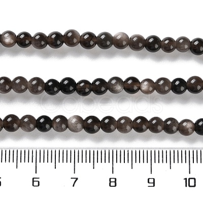 Natural Silver Obsidian Beads Strands G-S150-20A-4mm-1