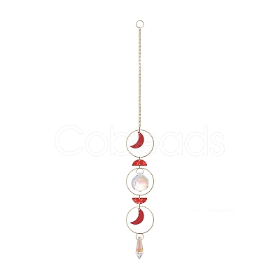 Shell Moon Hanging Ornaments HJEW-P016-01G-C-1