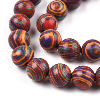 Round Dyed Synthetic Gemstone Beads Strands X-G-R251-02A-1