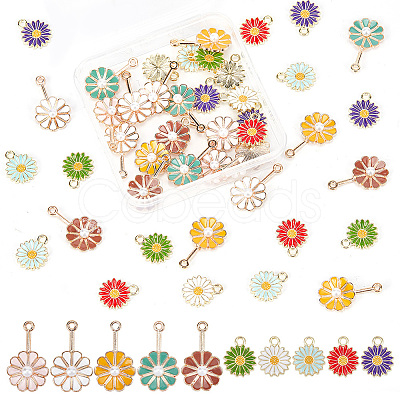 Nbeads 60Pcs 10 Style Alloy Enamel Pendants FIND-NB0004-33-1