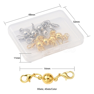 8Sets 2 Colors Eco-Friendly Brass Magnetic Clasps Converter KK-YW0001-36-FF-1