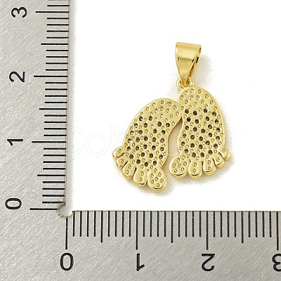 Rack Plating Brass Pave Cubic Zirconia Pendants KK-U029-26G-1