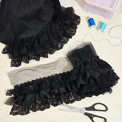 Nbeads Pleated Chiffon Lace Trim SRIB-NB0001-10C-1