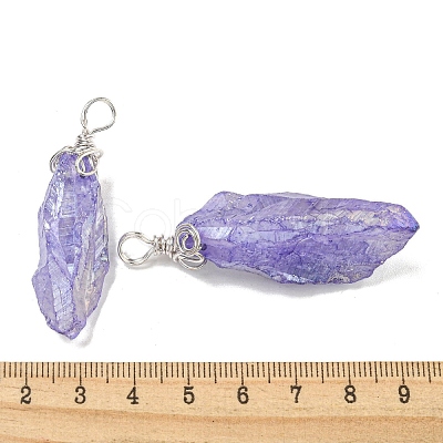 Electroplated Raw Rough Natural Quartz Crystal Big Pendants G-A229-02P-06-1