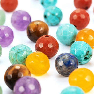 100Pcs 7 Style Natural Mixed Gemstone Beads G-LS0001-59-1