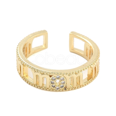 Clear Cubic Zirconia Open Cuff Rings RJEW-U002-05G-1