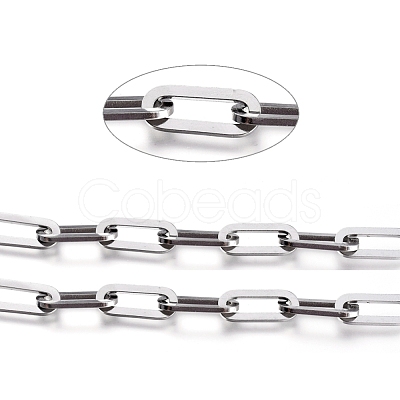 Non-Tarnish 304 Stainless Steel Paperclip Chains CHS-L020-005P-1