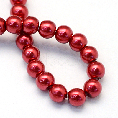 Baking Painted Pearlized Glass Pearl Round Bead Strands HY-Q003-10mm-51-1