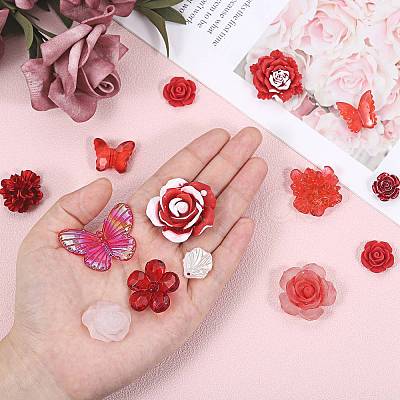 50G Resin Acrylic DIY Accessories Simulation Baroque Style Rose Halo Dyed Mixed Flower DIY Accessories JX581A-1