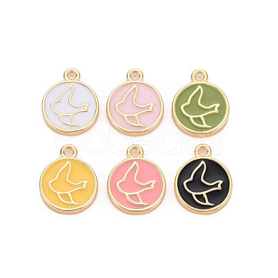 Brass Enamel Pendants KK-S356-670G-NF-1