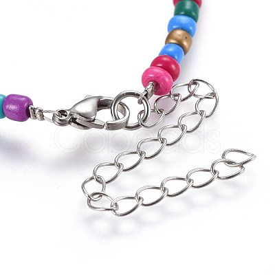 Glass Seed Beads Anklets AJEW-AN00252-1