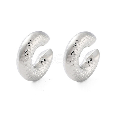 Donut Brass Cuff Earrings EJEW-Q811-41P-1