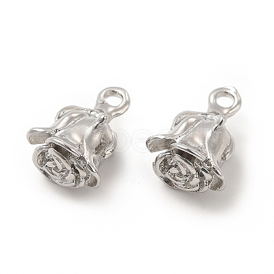 Rack Plating Alloy Rose Charms FIND-G044-27P-1