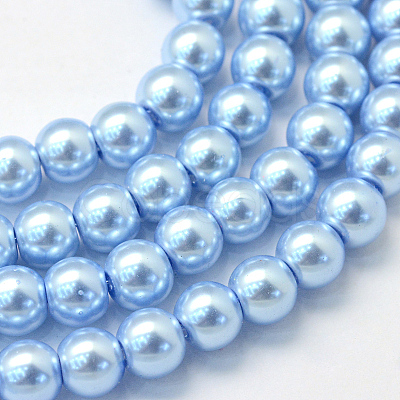 Baking Painted Pearlized Glass Pearl Round Bead Strands HY-Q003-10mm-24-1