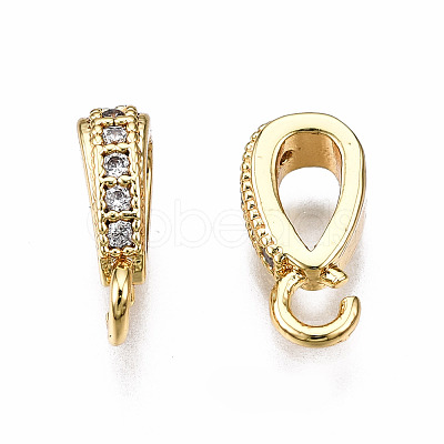 Brass Micro Pave Clear Cubic Zirconia Charms X-KK-Q277-060-NF-1