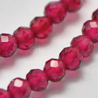 Lab Grown Red Corundum Beads Strands G-K207-01E-01-1