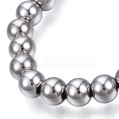 Non-Tarnish 201 Stainless Steel Round Beaded Stretch Bracelet for Men Women BJEW-N017-163B-01-1