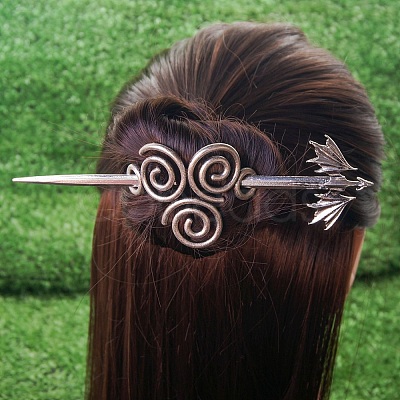 Antique Silver Viking Hair Sticks Hair Pin PW-WG2F806-28-1