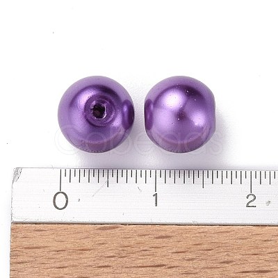 Lavender Garden Mixed Crackle Glass & Glass Pearl Bead Sets HY-X0009-8mm-01-1