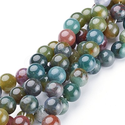 Natural Indian Agate Beads Strands X-GSR10mmC002-1