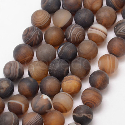 Natural Striped Agate/Banded Agate Bead Strands X-G-K166-12-8mm-04-1