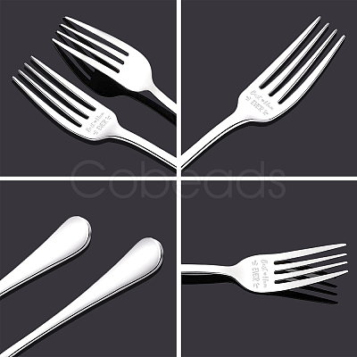 Globleland 1 Set 2Pcs 304 Stainless Steel Fork AJEW-GL0001-19-069-1