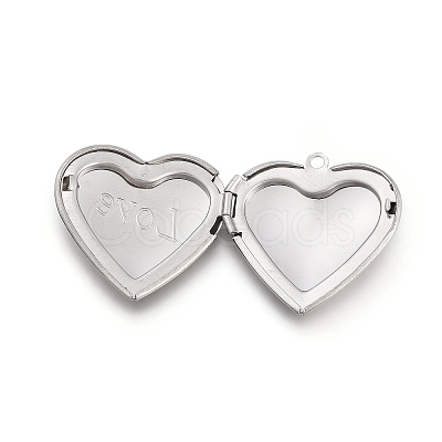 Tarnish Resistant Valentine's Day 304 Stainless Steel Locket Pendants STAS-K192-19P-1