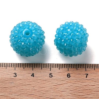 Chunky Resin Rhinestone Bubblegum Ball Beads RESI-S259-A05-1