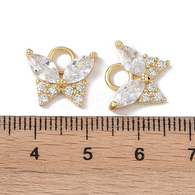 Rack Plating Brass Micro Pave CLear Cubic Zirconia Charms KK-E110-10G-1