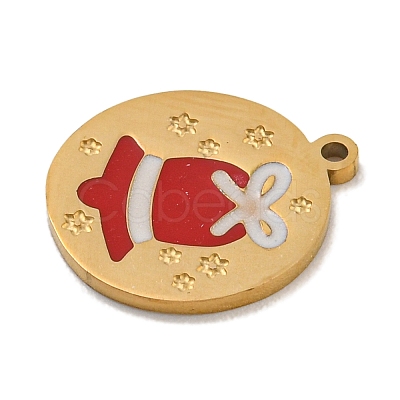 Christmas Theme 304 Stainless Steel Enamel Charms STAS-Z093-02E-1