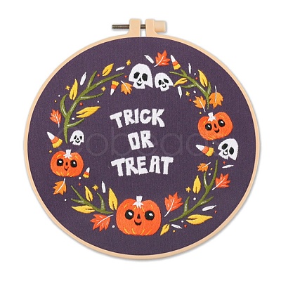 Halloween Themed DIY Embroidery Sets DIY-P021-A02-1