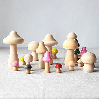 Schima Superba Wooden Mushroom Children Toys WOOD-TA0002-45-1