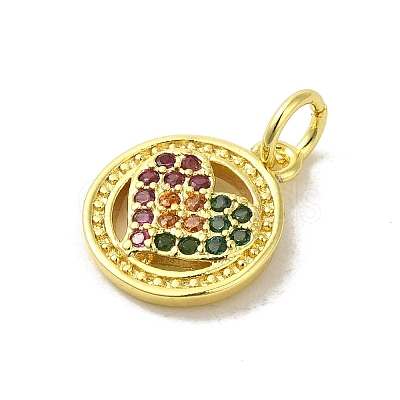 Real 18K Gold Plated Brass Pave Cubic Zirconia Pendants KK-M283-08A-02-1