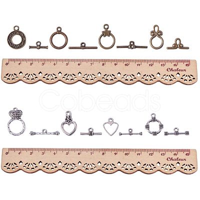 Tibetan Style Alloy Toggle Clasps TIBE-PH0004-02-LF-1