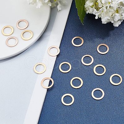 Unicraftale 60Pcs 2 Colors PVD Vacuum Plating 304 Stainless Steel Linking Rings STAS-UN0018-37-1