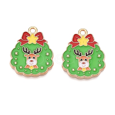 Christmas Theme Alloy Enamel Pendants ENAM-T020-10F-1